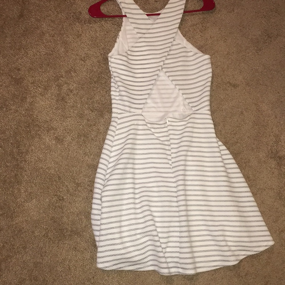 Cross back striped dress
